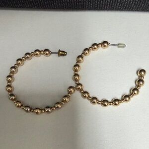 Gold Beaded Hoop Earrings